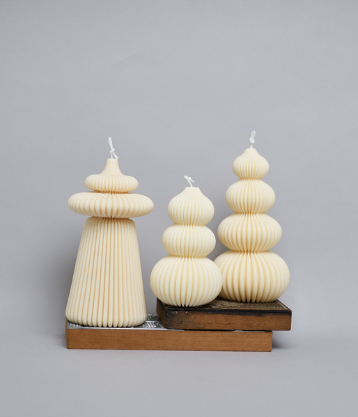 Topiary 4-tier fluted - Soy Sculptured Pillar Candle