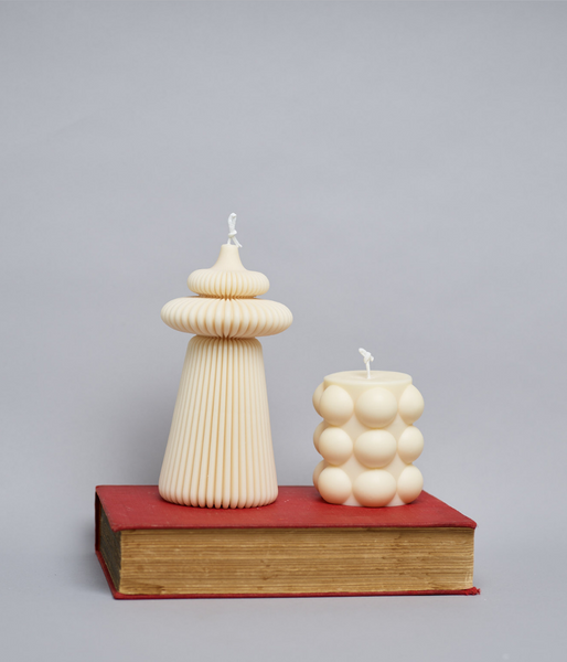 Hob Nail Pillar - Soy Sculptured Pillar Candle