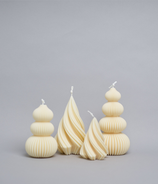 Swirl Conical Tree (small) - Soy Sculptured Pillar Candle