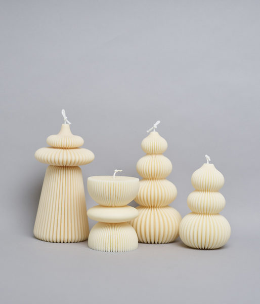 Topiary 3-tier fluted - Soy Sculptured Pillar Candle
