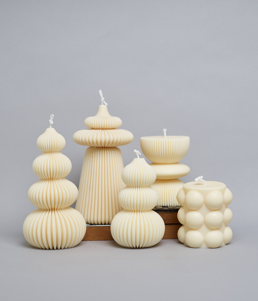 Topiary 4-tier fluted - Soy Sculptured Pillar Candle