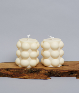 Hob Nail Pillar - Soy Sculptured Pillar Candle