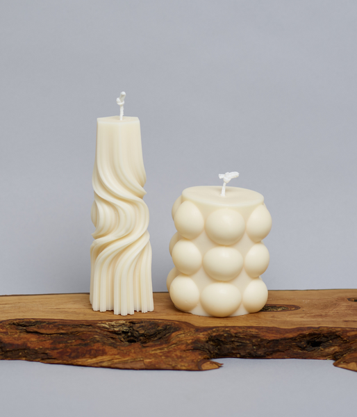 Hob Nail Pillar - Soy Sculptured Pillar Candle