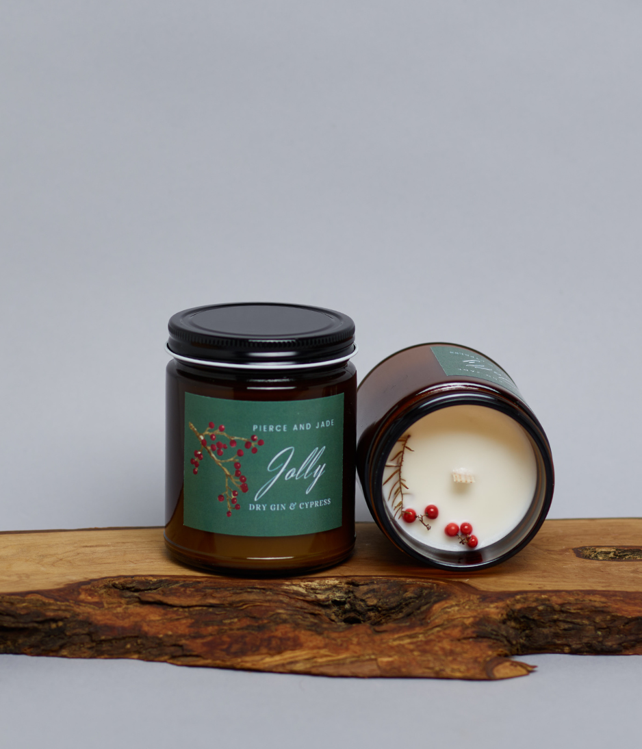JOLLY Holiday Seasonal Candle - Gin & Cypress