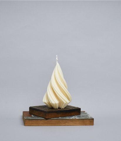 Swirl Conical Tree (large) - Soy Sculptured Pillar Candle