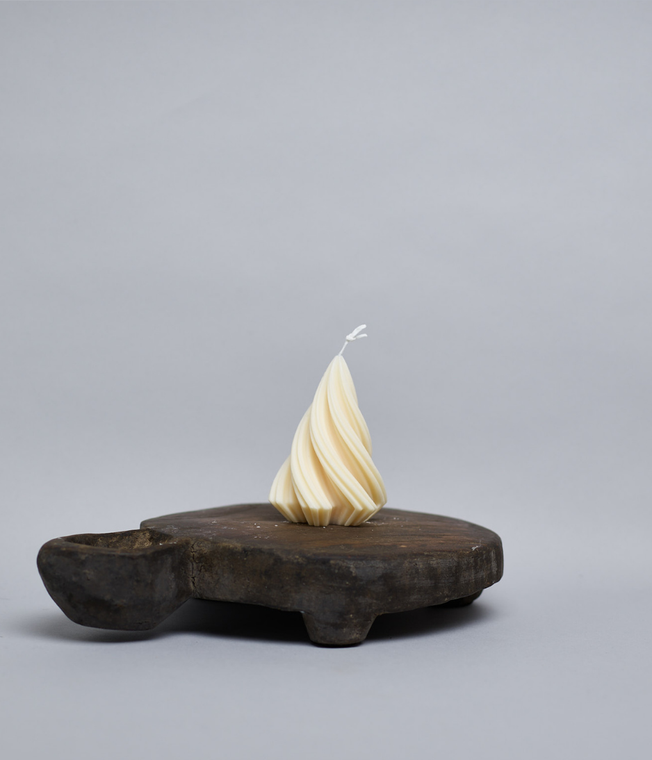 Swirl Conical Tree (small) - Soy Sculptured Pillar Candle