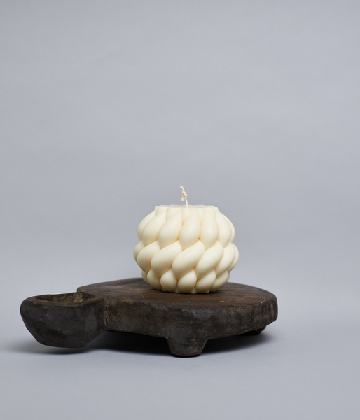 Knot Cozy Ball Pillar - Soy Sculptured Pillar Candle