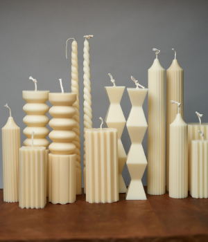 KELLY -  Soy Sculptured Pillar Candle (pair)