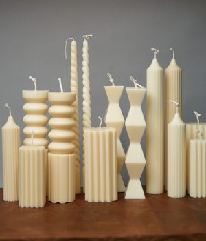 RYAN -  Soy Sculptured Pillar Candle (pair)