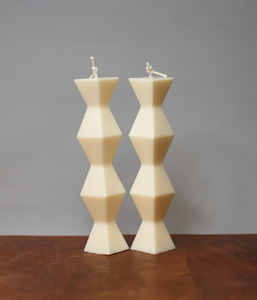 KELLY -  Soy Sculptured Pillar Candle (pair)